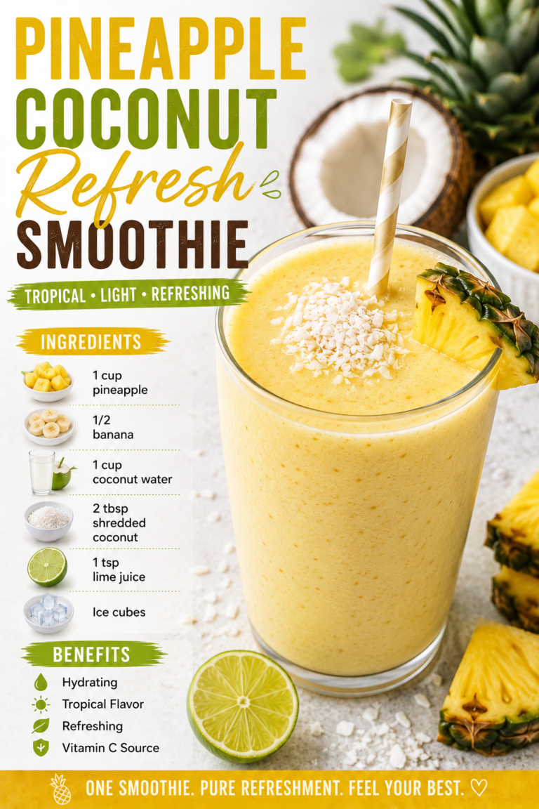 Pineapple Coconut Refresh Smoothie 🍍